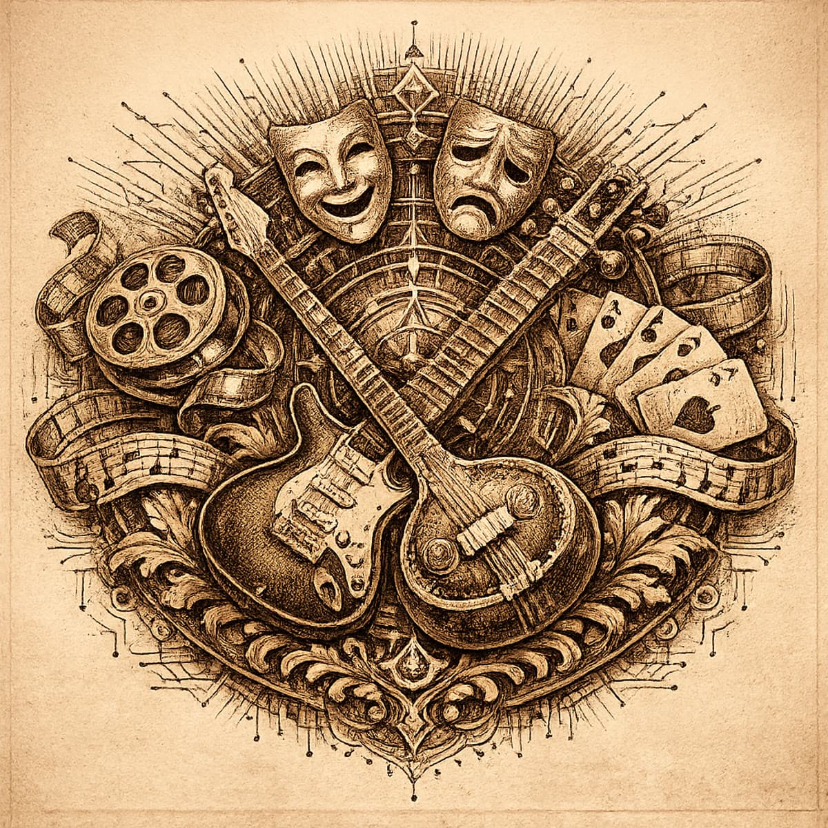 Engraved emblem of the artists