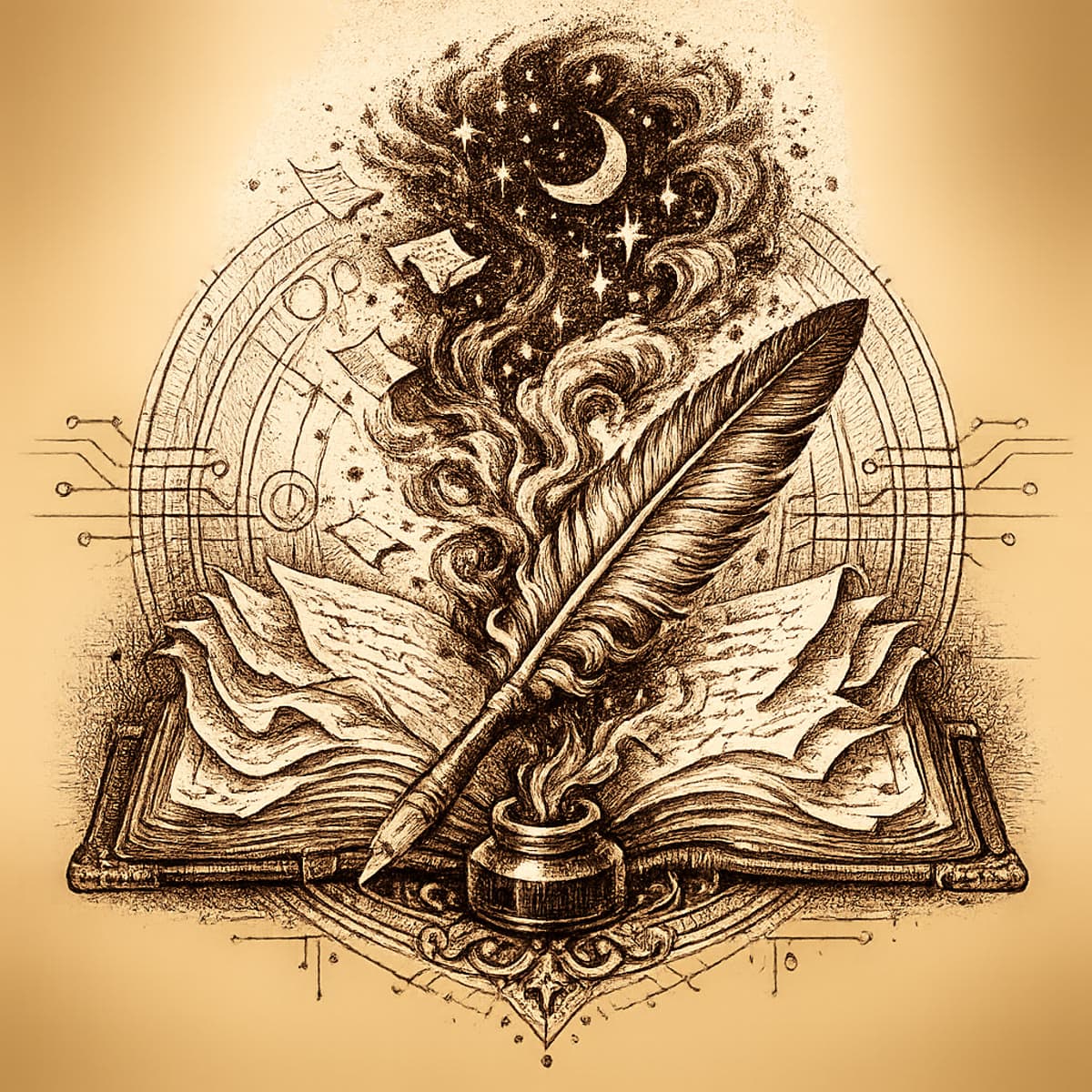 Engraved emblem of the authors