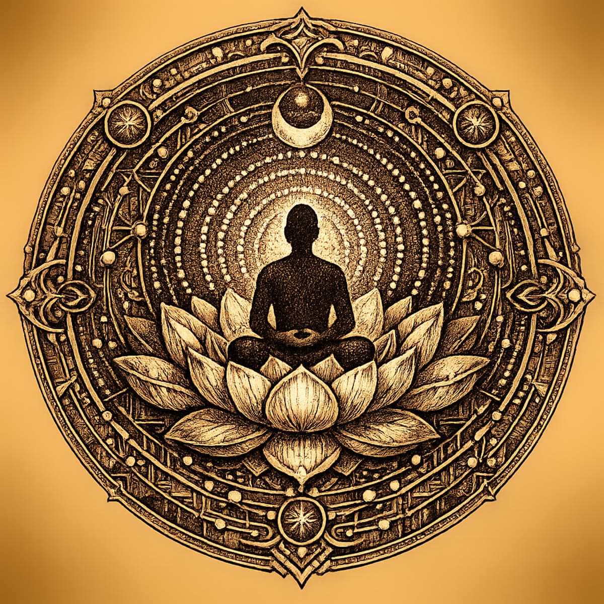 Engraved medallion of spirituality